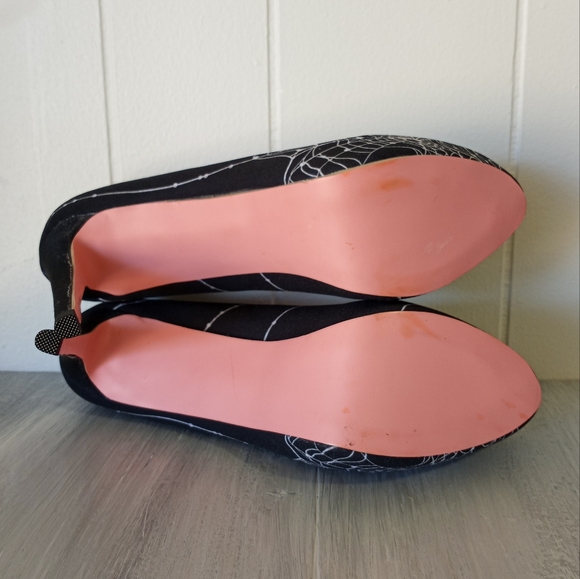 Black Widow Spider Web Goth Witch Platform High Heels Women's Size 9 - Picture 7 of 16